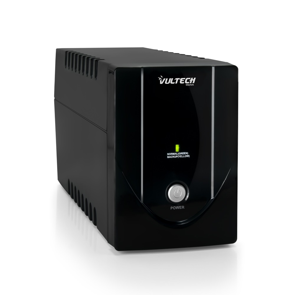 Vultech UPS650VA-LITE Gruppo di Continuità A Linea Interattiva 0,65 kVA 360 W con 2 Prese Bipasso 10-16A/Schuko e Funzione Overload
