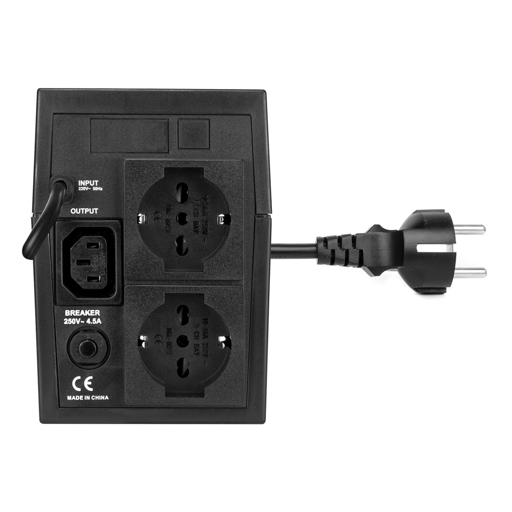 Vultech UPS1200VA-LITE Gruppo di Continuità A Linea Interattiva 1,2 kVA 600 W con 2 Prese Schuko e 1 Presa IEC13