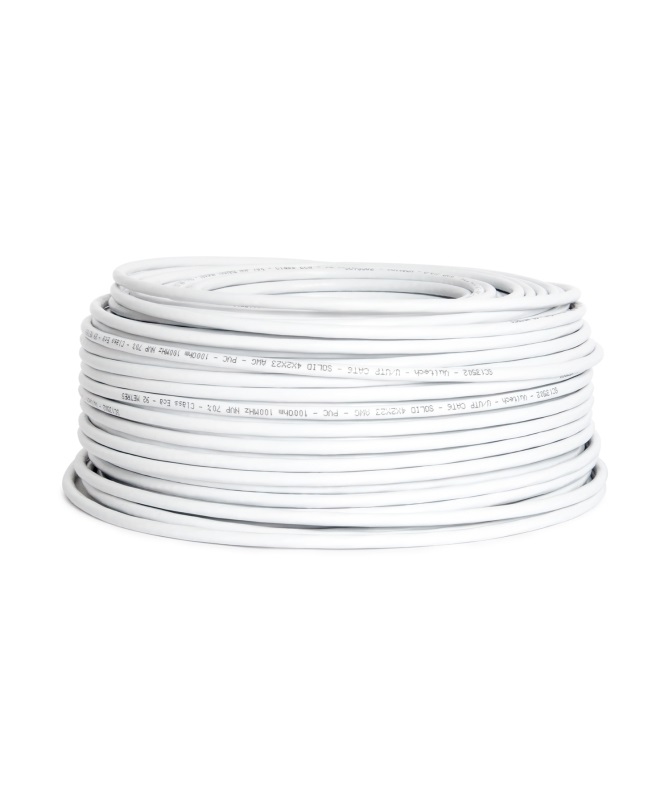 Vultech Matassa LAN 50m Cat. 6 UTP 23AWG 100 Ohm Bianco - Cavo Ethernet con 8 Conduttori