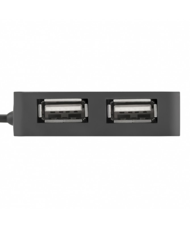 Vultech Hub 4 Porte USB 2.0 HU-04USB2 - Velocità fino a 480 Mbps, Nero, Plastica