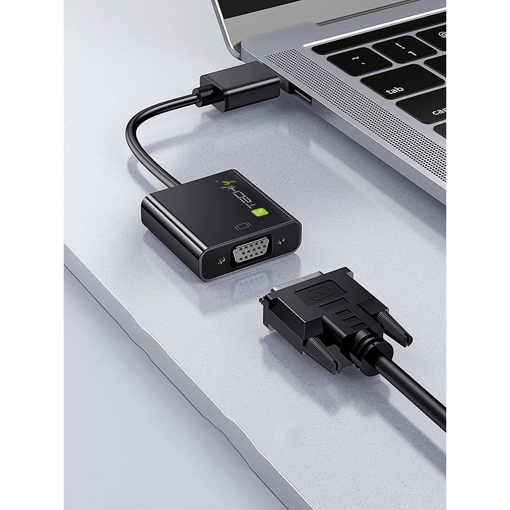 Techly IDATA HDMI-VGA-4 Adattatore Mini HDMI C a VGA - Converte segnale digitale in video analogico per monitor e proiettori