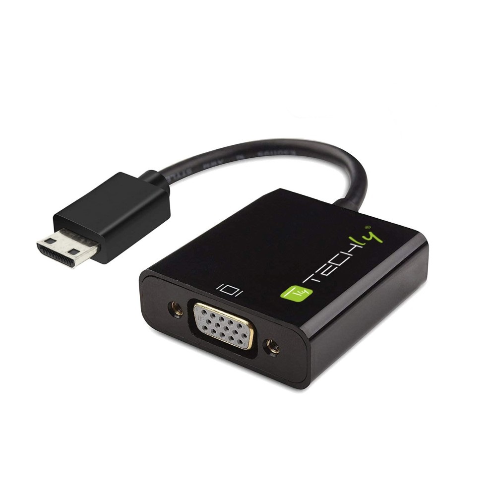 Techly IDATA HDMI-VGA-4 Adattatore Mini HDMI C a VGA - Converte segnale digitale in video analogico per monitor e proiettori