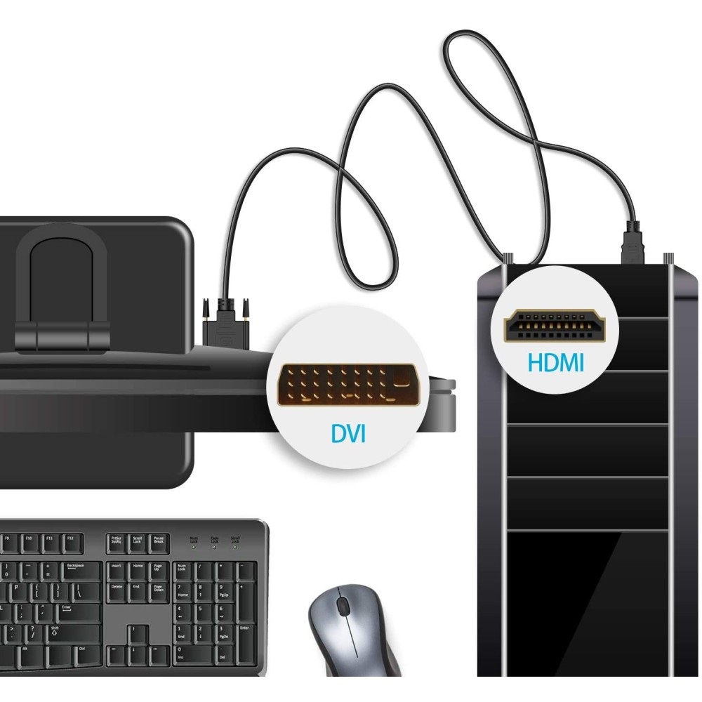 Techly Cavo Video HDMI a DVI-D M/M 10,0 m - Contatti in Oro, Schermato, Supporto HD