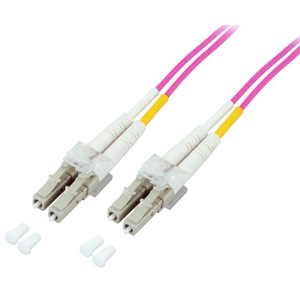 Techly Professional Cavo Fibra Ottica Multimodale OM4 LC/LC 50/125 15 m Fucsia - Duplex, 2 mm, Guaina LSZH