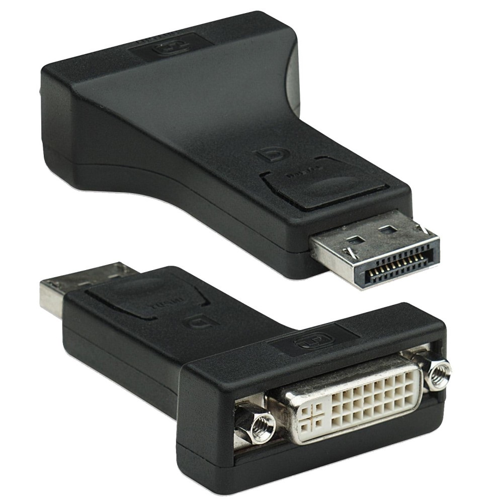 Techly Adattatore DisplayPort DP Maschio a DVI-I 24 5 Femmina Nero - Converte segnale DisplayPort in DVI-I dual link