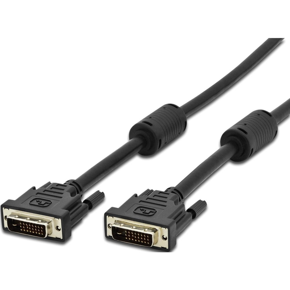 Techly 304413 Cavo DVI Digitale Dual Link (DVI-D) con Ferrite 5m Nero - Maschio a Maschio, Trasmissione Video Digitale