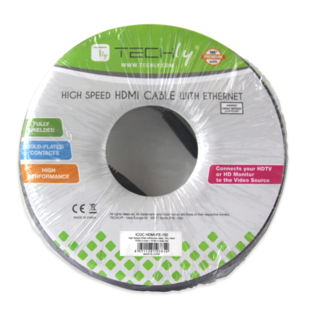 Techly Cavo HDMI™ High Speed con Ethernet A/A M/M 4K 25m Nero - ICOC HDMI-4-250