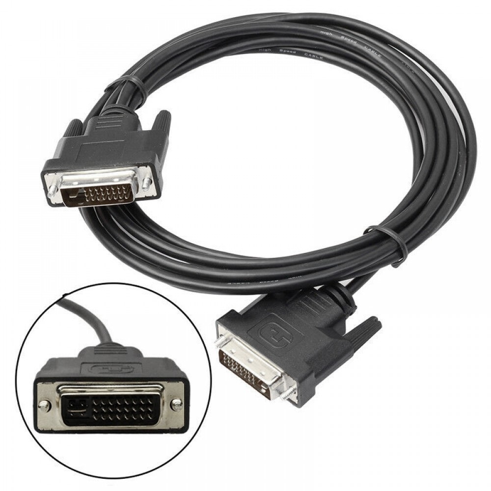 Techly Cavo Monitor DVI Analogico Digitale M/M Dual Link 1,8 mt (DVI-I) Nero - Connettori 24 5 Maschio/Maschio