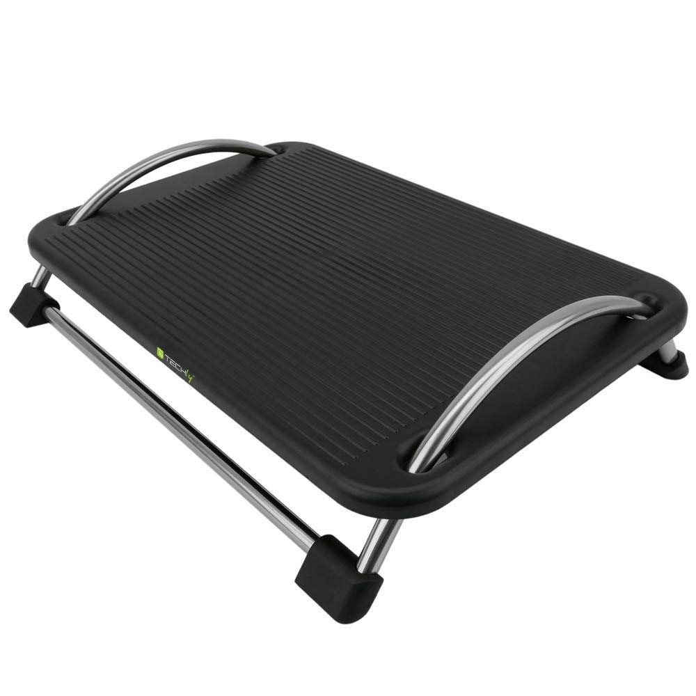 TECHLY Poggiapiedi Ergonomico Regolabile con Altezza e Angolo Inclinazione per Ufficio