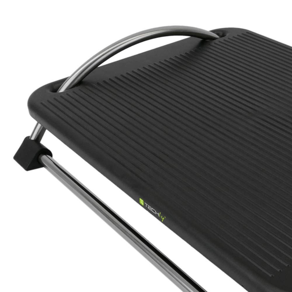TECHLY Poggiapiedi Ergonomico Regolabile con Altezza e Angolo Inclinazione per Ufficio