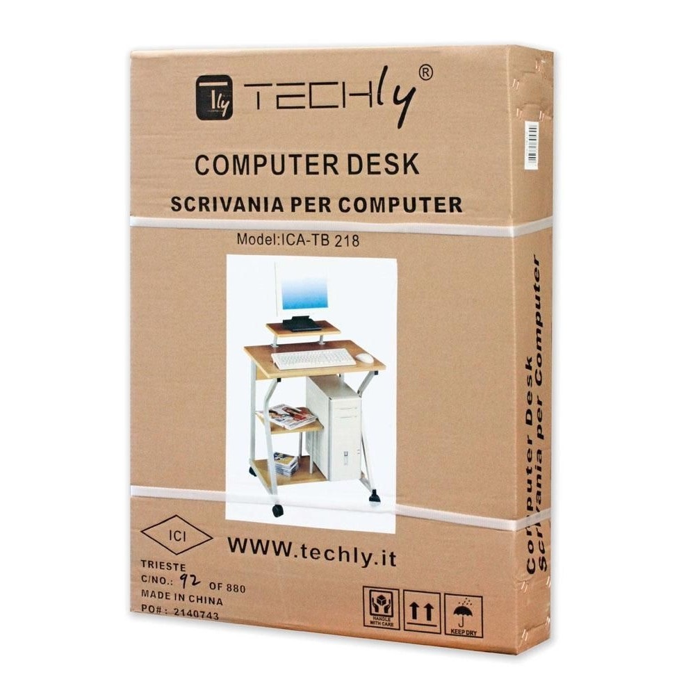 Techly Scrivania per Computer Compatta ICA-TB 218 - Alta Funzionalità, Design Semplice e Rivestimento Resistente in PVC