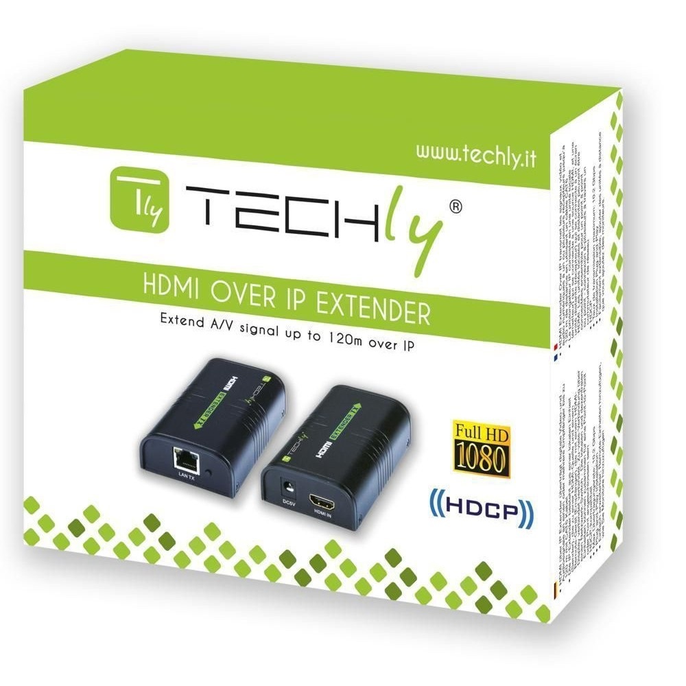 Techly 306011 Ricevitore Aggiuntivo per Extender/Splitter HDMI su Cavo Cat.6 1080p@60Hz Fino a 120m Nero