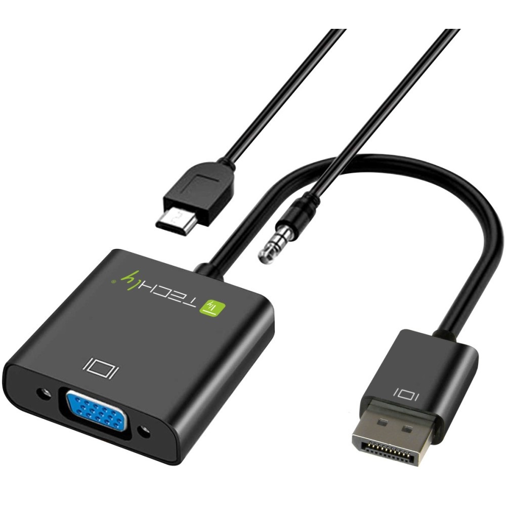Techly IDATA HDMI-VGA2AU Adattatore HDMI a VGA con Audio e Micro USB, 0,15 m, Risoluzione 1920x1080