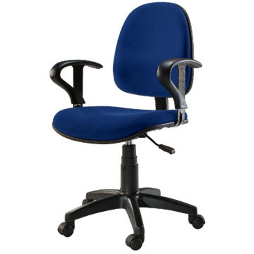 Techly Sedia per Ufficio Easy Blu con Braccioli e Regolazione Pneumatica