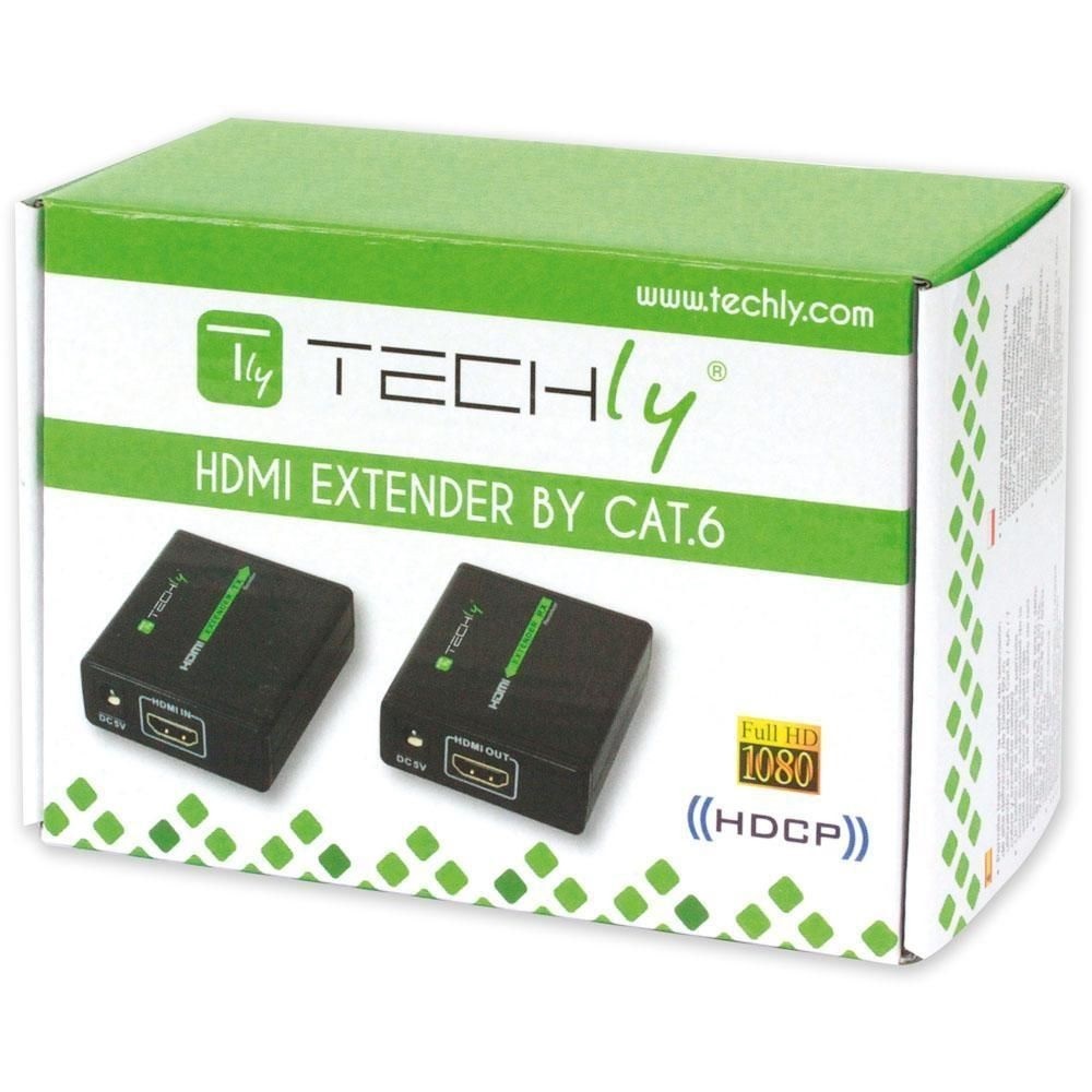Techly 309739 Extender HDMI™ Full HD 3D Nero su Cavo Cat. 5E/6/6A/7 fino a 60 Metri