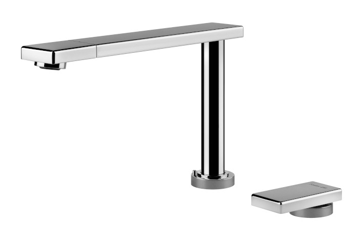 Foster Miscelatore Monocomando Cucina Eclipse Cromato Abbattibile con Canna Girevole e Testina Orientabile