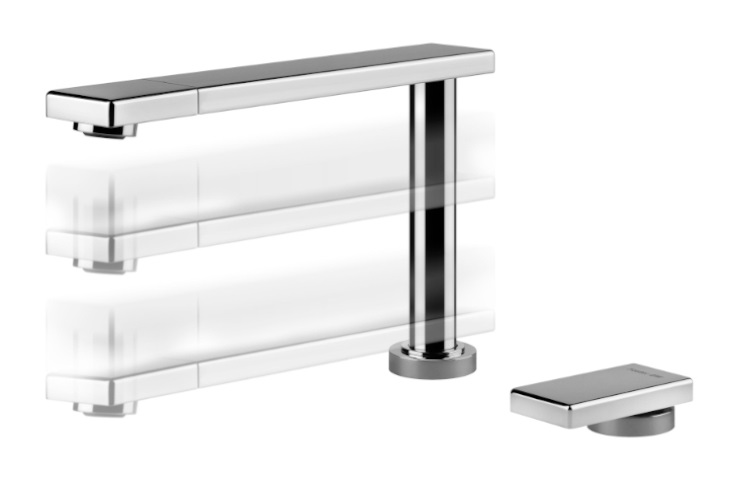 Foster Miscelatore Monocomando Cucina Eclipse Cromato Abbattibile con Canna Girevole e Testina Orientabile