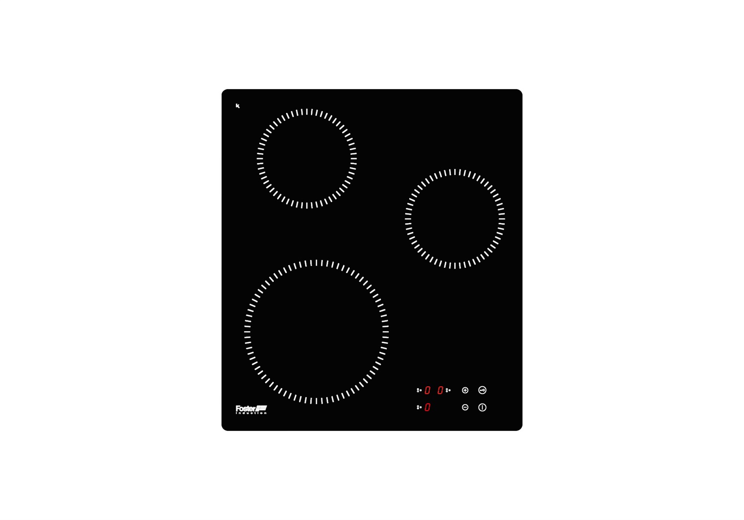 Foster S1000 Piano Cottura a Induzione 45 cm Nero Da Incasso 3 Fornelli Vetroceramica