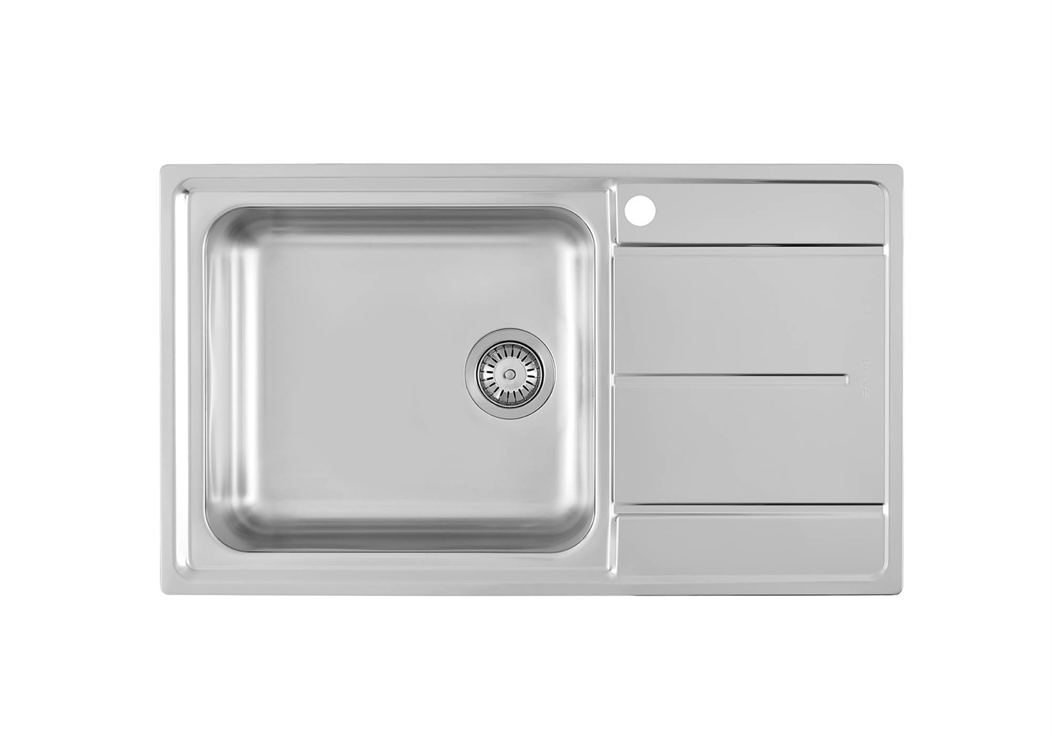 Foster Lavello da Cucina 1 Vasca Incasso 86x50 cm con Gocciolatoio a Destra in Acciaio Inox Spazzolato - 3218002