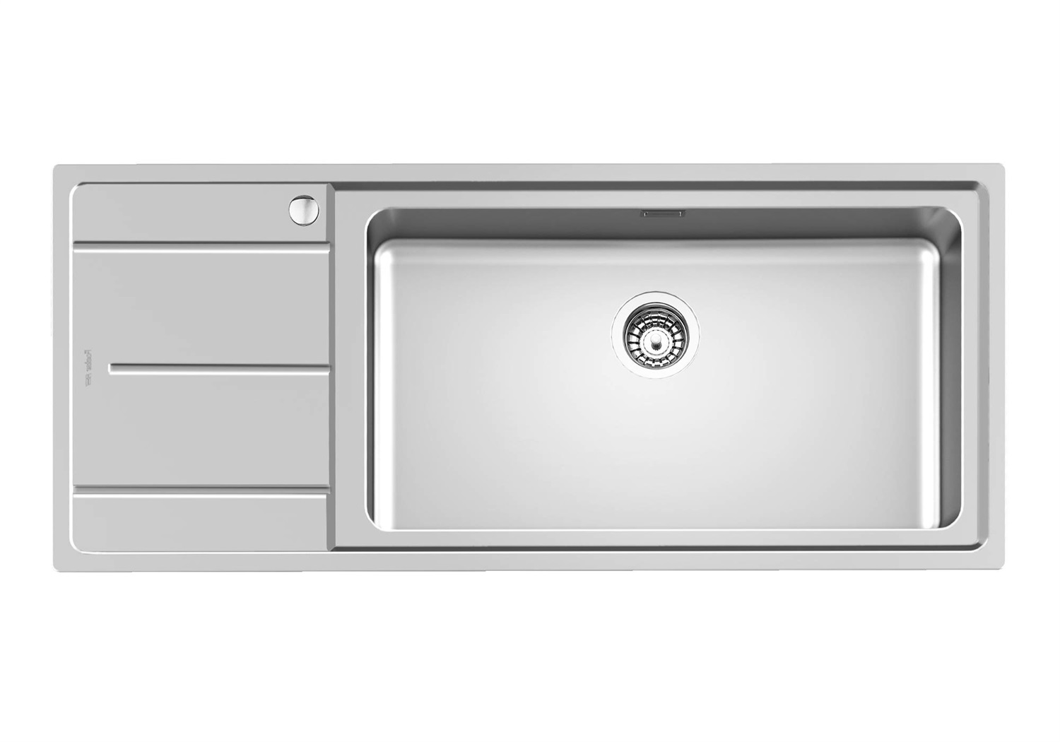 Foster Lavello a Incasso 1 Vasca 1160 x 500 mm con Gocciolatoio Sinistro in Acciaio Inox AISI 304 Spazzolato