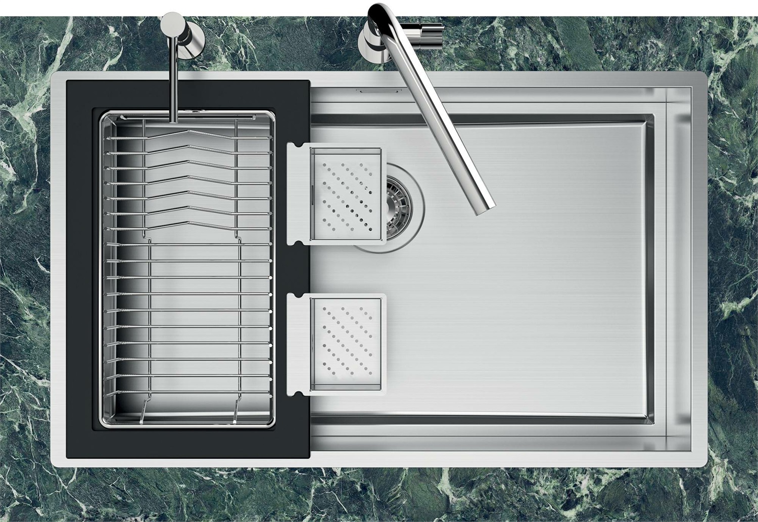 Foster Quadra Evo Lavello Sottotop 1 Vasca 57x47 cm Acciaio Inox AISI 304 Finitura Gun Metal