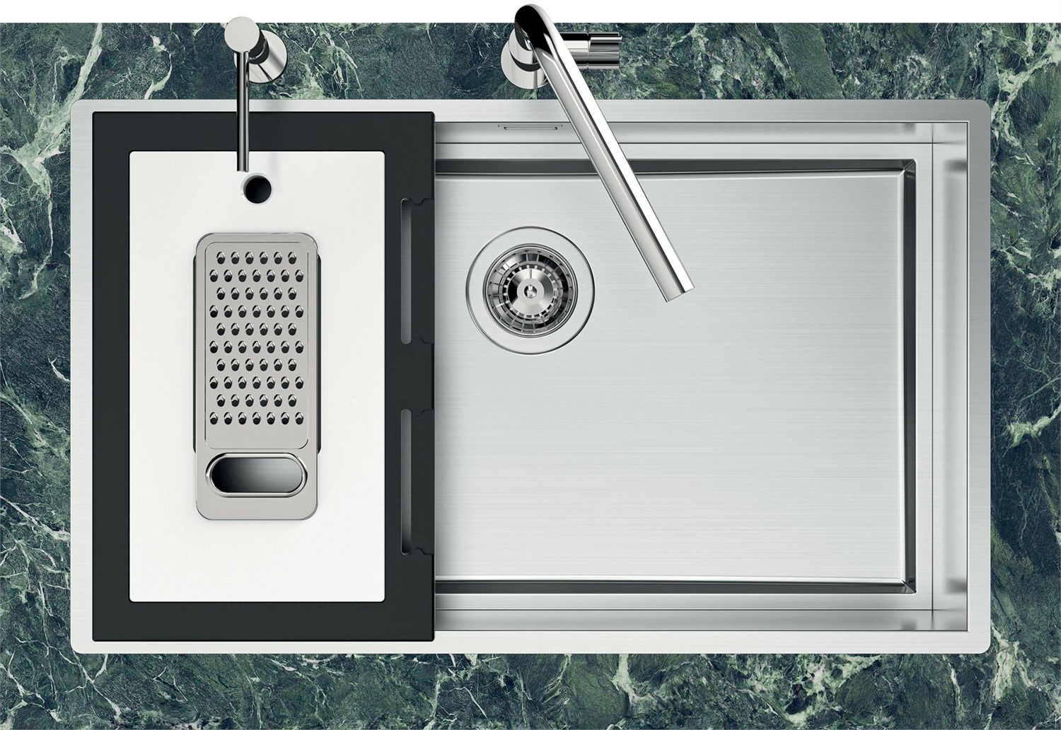 Foster Quadra Evo Lavello Sottotop 1 Vasca 57x47 cm Acciaio Inox AISI 304 Finitura Gun Metal