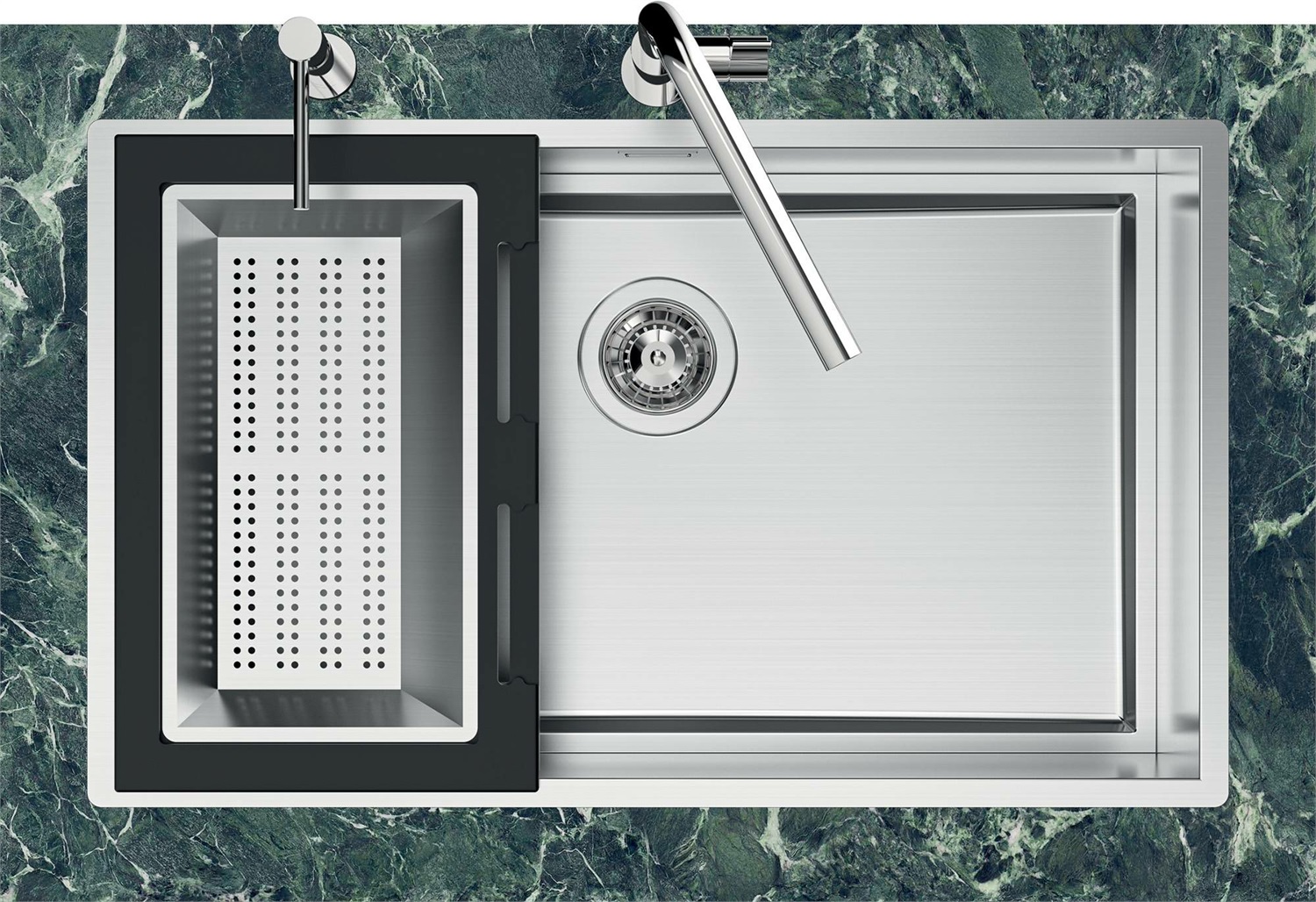 Foster Quadra Evo Lavello Sottotop 1 Vasca 57x47 cm Acciaio Inox AISI 304 Finitura Gun Metal