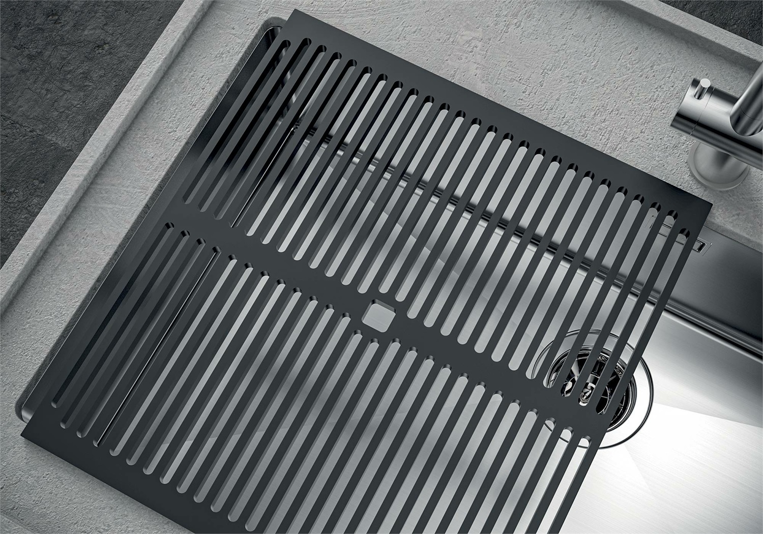 Foster Quadra R12 Lavello a Una Vasca Sottotop 75x44 cm in Acciaio Inox Satinato