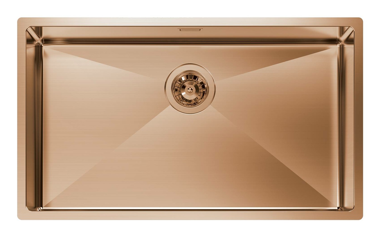 Foster Quadra R12 Lavello a Una Vasca Sottotop 75x44 cm Acciaio Inox AISI 304 Finitura PVD Brandy Fumè