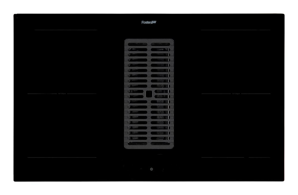 Foster Arya Piano Cottura a Induzione 82 cm con Cappa Integrata in Vetroceramica Nero - 4 Zone Riscaldanti e Comandi Touch Control