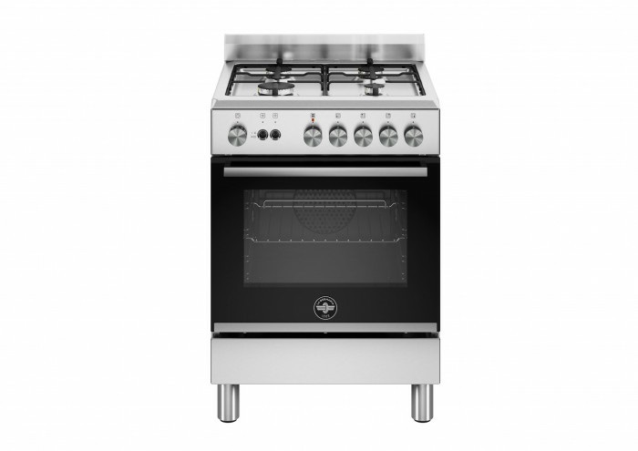 Bertazzoni La Germania Futura FTR664GXV/24 Cucina a Gas 4 Fuochi, Forno Gas Ventilato, Acciaio Inox, 60x60 cm, Classe A