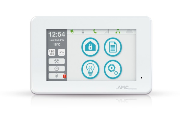 AMC Elettronica UNIKA Tastiera Touchscreen 5 Pollici TFT con Lettore SD/NFC e Funzionalità Intelligenti - Bianco