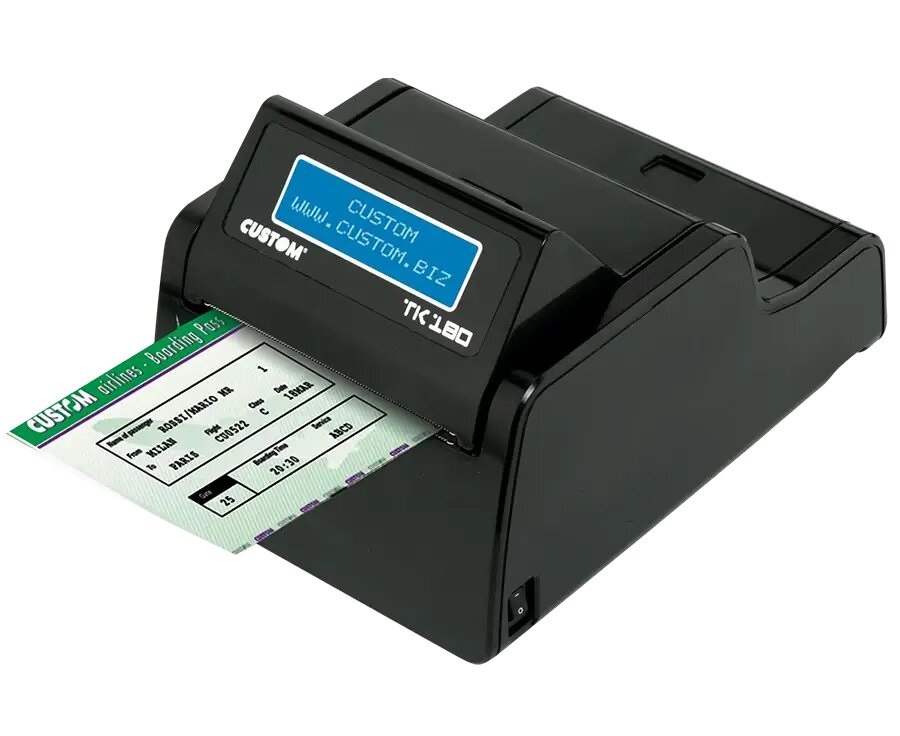 CUSTOM TK180 Stampante per Etichette e CD - Trasferimento Termico, 300 x 300 DPI, 200 mm/s, Cablata, Nero