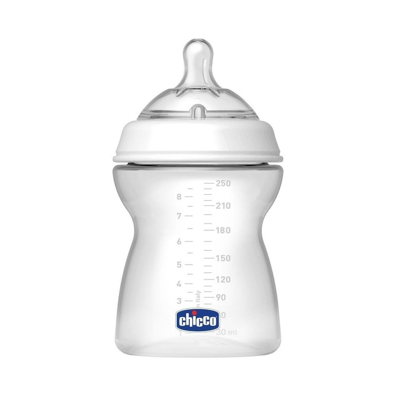 Chicco Biberon NaturalFeeling 80725, 250 ml, Flusso Regolabile, 4 Mesi , Doppia Valvola Anticolica