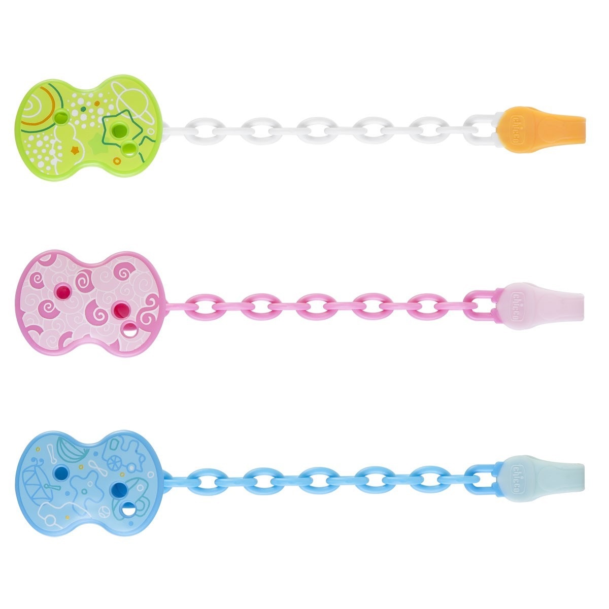 Chicco Clip Salvasucchietto con Catenella Sterilizzabile - Colori Assortiti