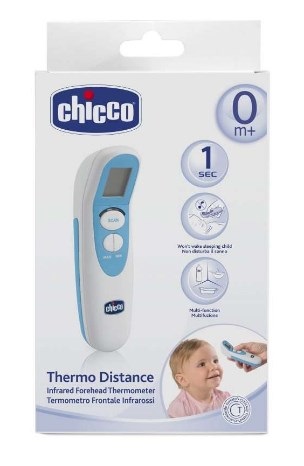 Chicco Thermo Distance Termometro Digitale Frontale Infrarossi a Distanza - Misurazione Veloce in 1 Secondo, Funzione Notte, Colori Blu e Bianco