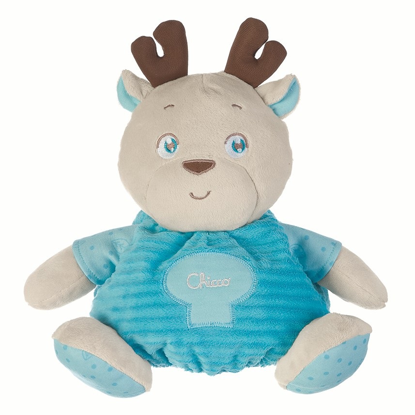 CHICCO Pupazzo Piccolo Soft Cuddles Renna - Morbido Tessuto, Sonaglio Interno, 0m , Confezione Preziosa