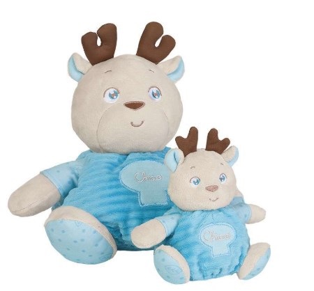 CHICCO Pupazzo Piccolo Soft Cuddles Renna - Morbido Tessuto, Sonaglio Interno, 0m , Confezione Preziosa