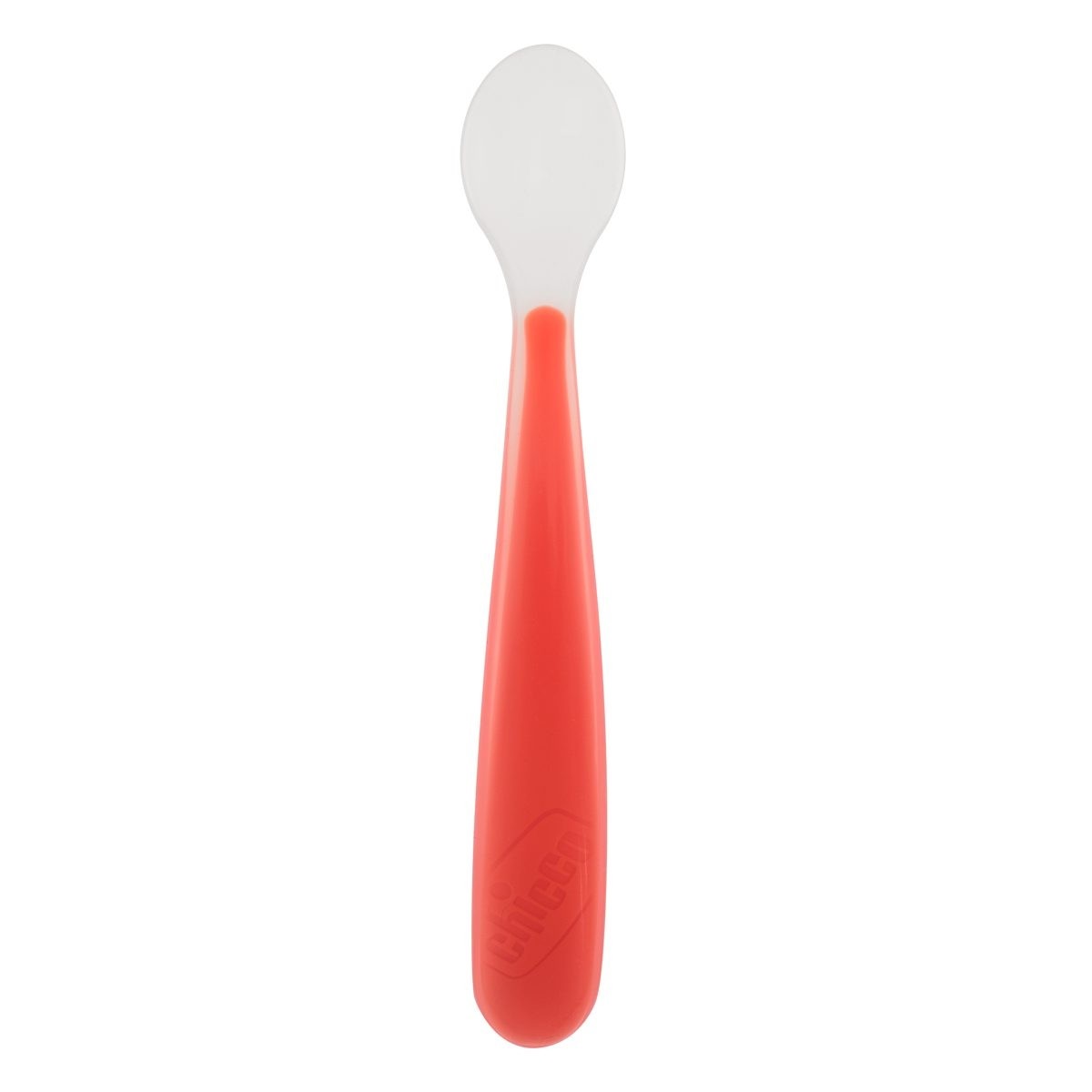 Chicco Cucchiaio Morbido in Silicone Rosso 6M - Delicato per le Gengive, Ergonomico e Facile da Usare