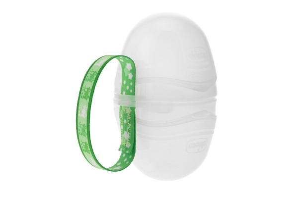 Chicco Portasucchietto Doppio Luminescente Verde e Bianco - Facile da Agganciare a Passeggino/Borsa, Trasformabile in Singolo, Sterilizzabile