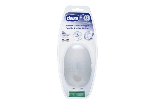 Chicco Portasucchietto Doppio Luminescente Verde e Bianco - Facile da Agganciare a Passeggino/Borsa, Trasformabile in Singolo, Sterilizzabile
