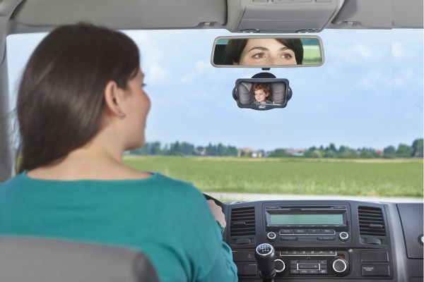 Chicco Specchietto Retrovisore per Auto - Regolabile con Clip, Colore Nero/Grigio