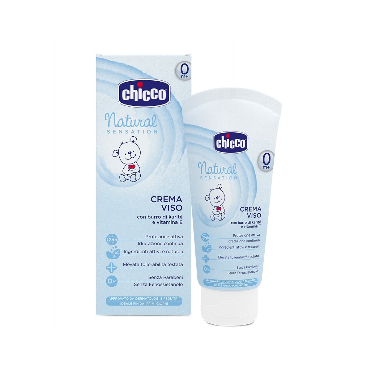 Chicco Crema Viso Natural Sensation 50 ml - Idratante per bambini 0 m