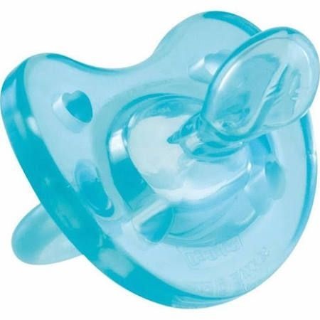Chicco Gommotto Physio in Silicone Azzurro 12 Mesi - Ergonomico e Extra Morbido