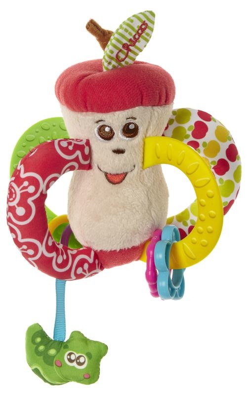 Chicco Gioco Afferrafacile Mela - Gioco in Tessuto Morbido e Colorato, Lavabile, 3-24 Mesi