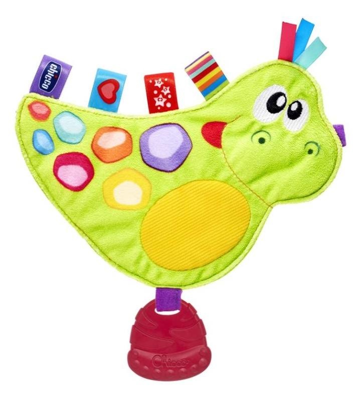 Chicco Gioco Arthur Dinosauro - Animaletto in Tessuto con Squeaker, Stimolazione Tattile, 3-24 Mesi