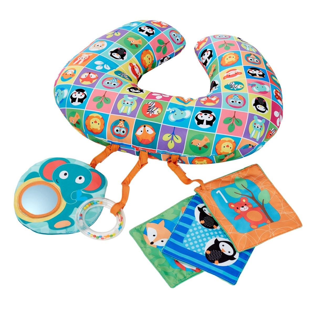 Chicco - Cuscino Morbido Animal Tummy Time per Giocare a Pancia in Giù, Ergonomico, Rafforza i Muscoli, con 3 Giochi Staccabili, 2-9 Mesi