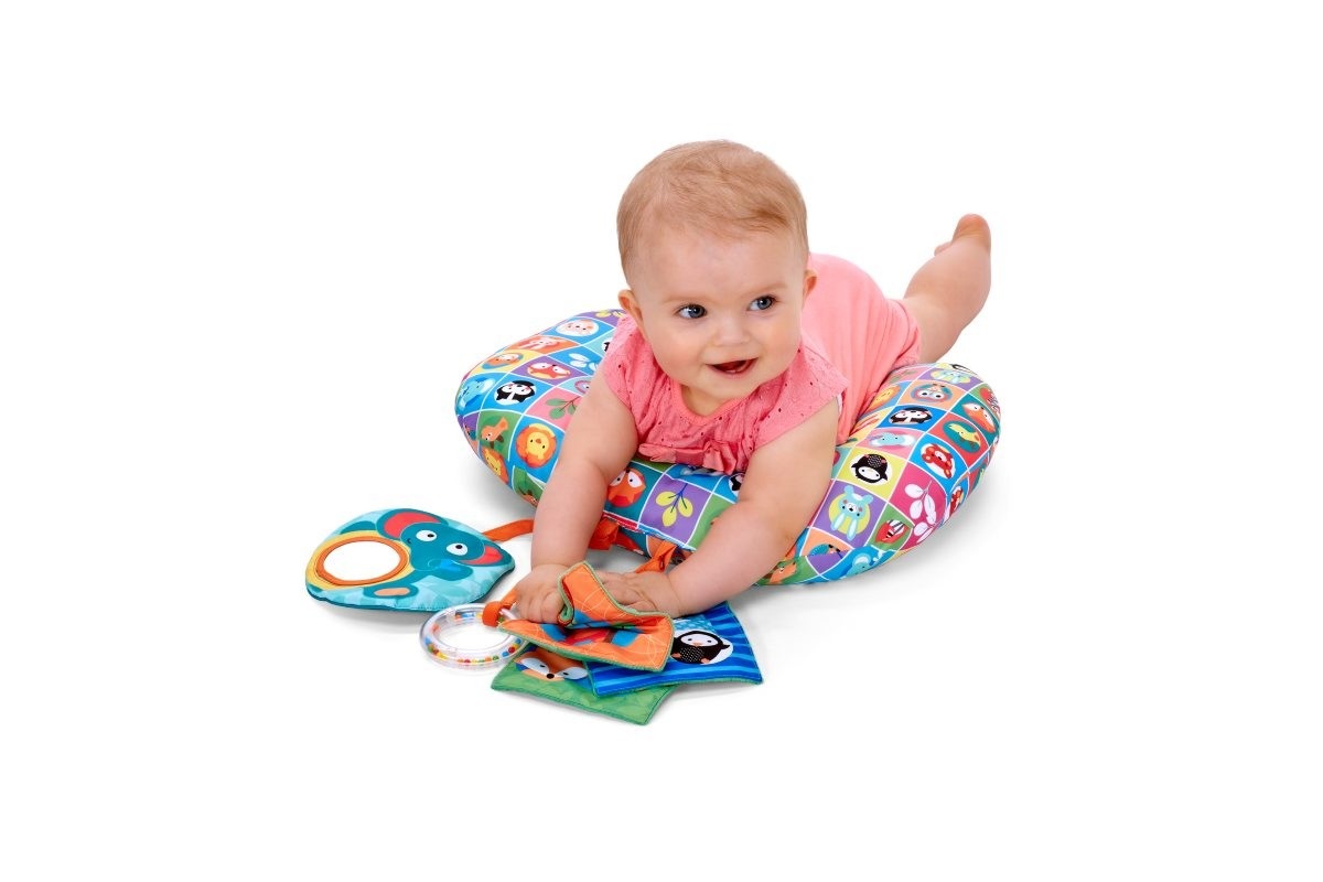 Chicco - Cuscino Morbido Animal Tummy Time per Giocare a Pancia in Giù, Ergonomico, Rafforza i Muscoli, con 3 Giochi Staccabili, 2-9 Mesi