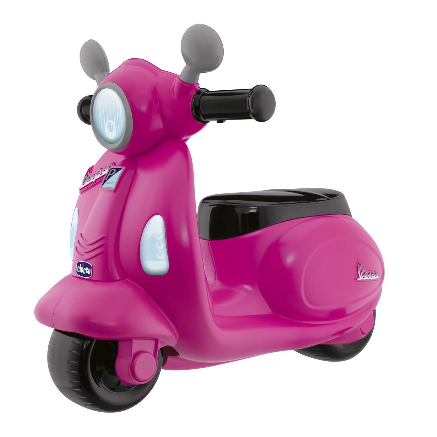 Chicco Vespa Primavera Rosa - Giocattolo Cavalcabile con Pannello Elettronico e Ruote di Supporto