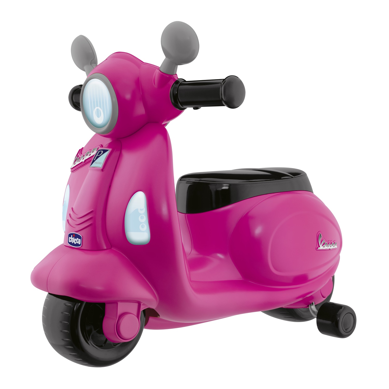 Chicco Vespa Primavera Rosa - Giocattolo Cavalcabile con Pannello Elettronico e Ruote di Supporto